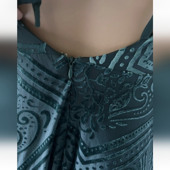 Lexi Velvet Floral Print Cowl Neck Mini Party Dress Adjustable Straps - Picture 7 of 9